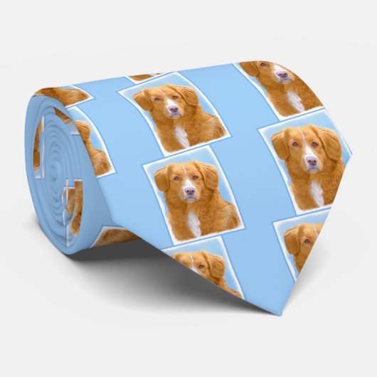 Nova Scotia Duck Tolling Retriever Dog Painting Stropdas (Opgerold)