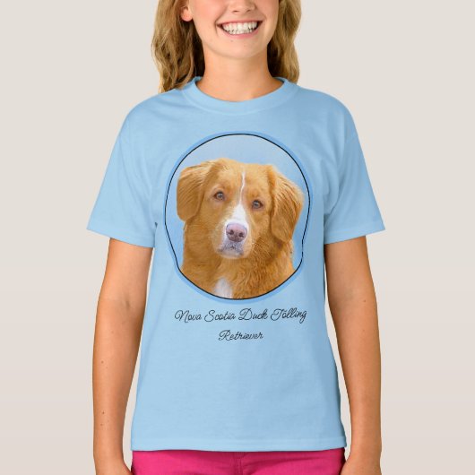 Nova Scotia Duck Tolling Retriever Dog Painting T-shirt (Voorkant)