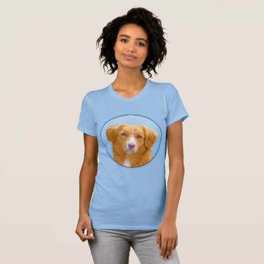Nova Scotia Duck Tolling Retriever Dog Painting T-shirt (Voorkant volledig)