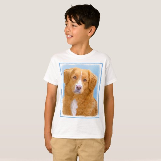 Nova Scotia Duck Tolling Retriever Dog Painting T-shirt (Voorkant volledig)