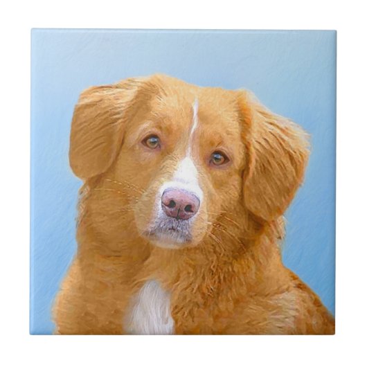 Nova Scotia Duck Tolling Retriever Dog Painting Tegeltje (Voorkant)