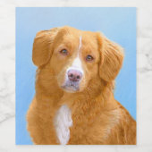Nova Scotia Duck Tolling Retriever Dog Painting Wijn Etiket (Enkel label)