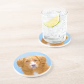 Nova Scotia Duck Tolling Retriever Dog Painting Zandsteen Onderzetter (Zijkant)