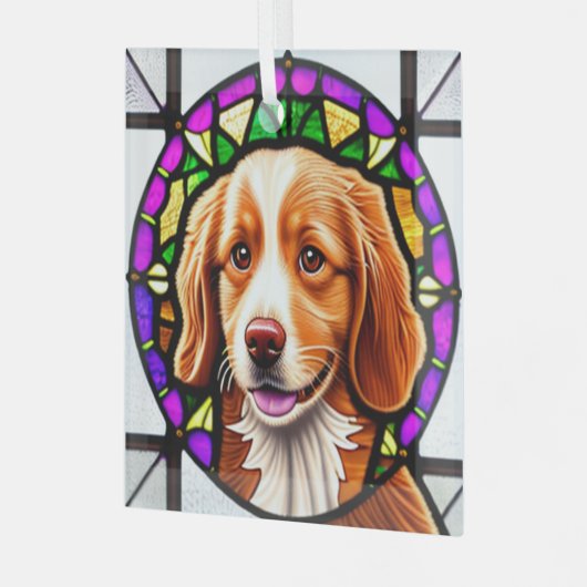 Nova Scotia Duck Tolling Retriever "Gevlekt" Glas Ornament (Voorkant links)