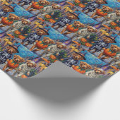 Nova Scotia Duck Tolling Retriever Halloween Cadeaupapier (Hoek)