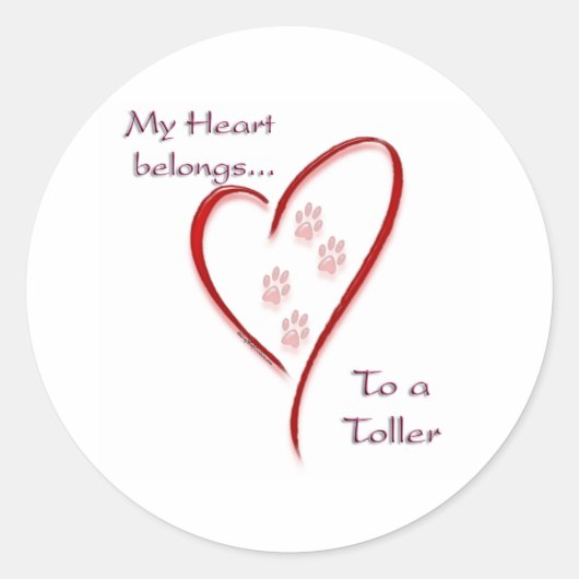 Nova Scotia Duck Tolling Retriever Heart Behoort Ronde Sticker (Voorkant)