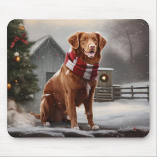 Nova Scotia Duck Tolling Retriever Hond in Sneeuw Muismat