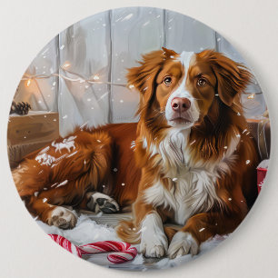 Nova Scotia Duck Tolling Retriever-hond kerstfeest Ronde Button 6,0 Cm