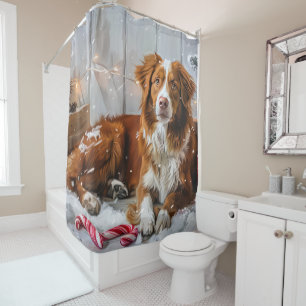 Nova Scotia Duck Tolling Retriever Honden Kerst Fe Douchegordijn