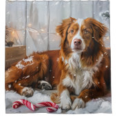 Nova Scotia Duck Tolling Retriever Honden Kerst Fe Douchegordijn (Voorkant)