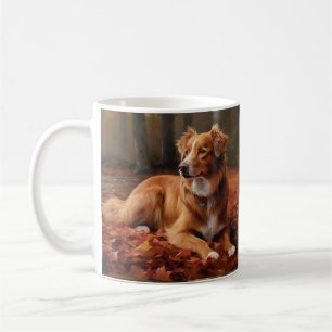 Nova Scotia Duck Tolling Retriever In Herfstblader Koffiemok