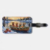 Nova Scotia Duck Tolling Retriever Kerstboot Bagagelabel (Achterkant horizontaal)