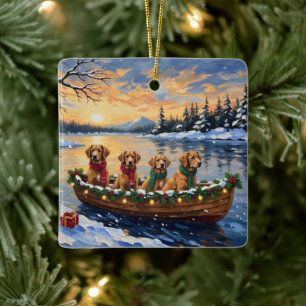 Nova Scotia Duck Tolling Retriever Kerstboot  Keramisch Ornament