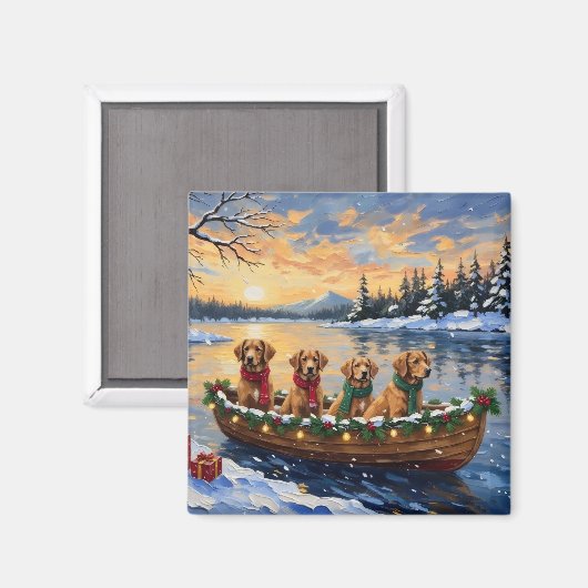 Nova Scotia Duck Tolling Retriever Kerstboot  Magneet (Voorkant / Achterkant)