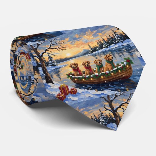 Nova Scotia Duck Tolling Retriever Kerstboot Stropdas (Opgerold)