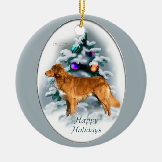 Nova Scotia Duck Tolling Retriever kerstcadeautjes Keramisch Ornament (Voorkant)