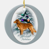 Nova Scotia Duck Tolling Retriever kerstcadeautjes Keramisch Ornament (Achterkant)