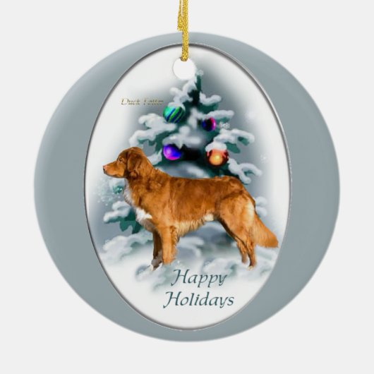 Nova Scotia Duck Tolling Retriever kerstcadeautjes Keramisch Ornament (Achterkant)
