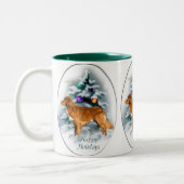 Nova Scotia Duck Tolling Retriever kerstcadeautjes Tweekleurige Koffiemok (Links)