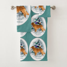 Nova Scotia Duck Tolling Retriever Kerstmis Bad Handdoek