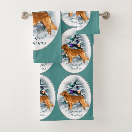 Nova Scotia Duck Tolling Retriever Kerstmis Bad Handdoek (Insitu)