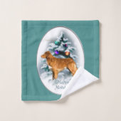 Nova Scotia Duck Tolling Retriever Kerstmis Bad Handdoek (Wasdoekje)