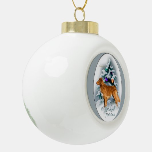 Nova Scotia Duck Tolling Retriever Kerstmis Keramische Bal Ornament (Links)