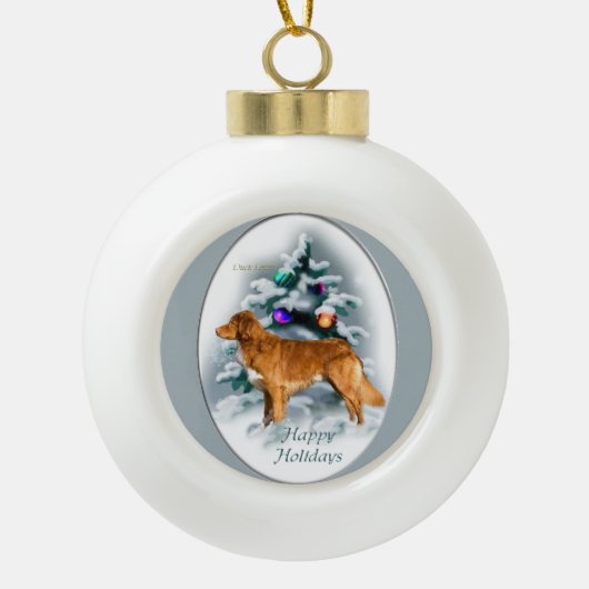 Nova Scotia Duck Tolling Retriever Kerstmis Keramische Bal Ornament (Voorkant)