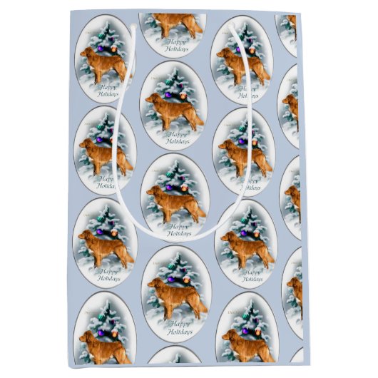 Nova Scotia Duck Tolling Retriever Kerstmis Medium Cadeauzakje (Voorkant)