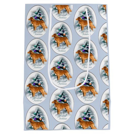 Nova Scotia Duck Tolling Retriever Kerstmis Medium Cadeauzakje (Achterkant)