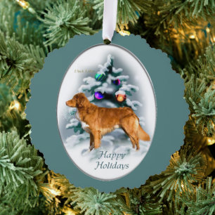 Nova Scotia Duck Tolling Retriever Kerstmis Ornament Kaart