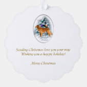 Nova Scotia Duck Tolling Retriever Kerstmis Ornament Kaart (Achterkant)