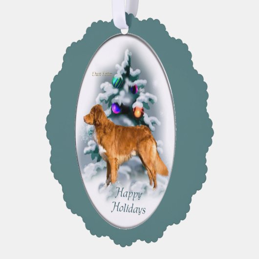Nova Scotia Duck Tolling Retriever Kerstmis Ornament Kaart (Links)