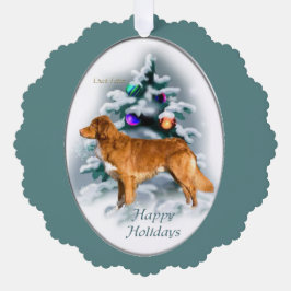Nova Scotia Duck Tolling Retriever Kerstmis Ornament Kaart