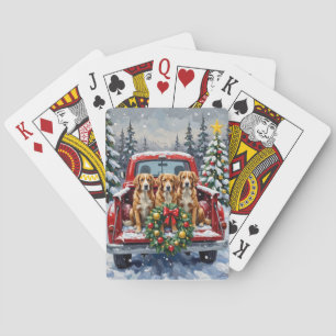Nova Scotia Duck Tolling Retriever Kerstmis Rood Pokerkaarten