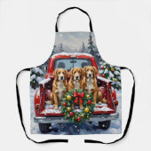Nova Scotia Duck Tolling Retriever Kerstmis Rood Schort (Voorkant)
