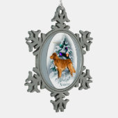 Nova Scotia Duck Tolling Retriever Kerstmis Tin Sneeuwvlok Ornament (Links)