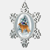 Nova Scotia Duck Tolling Retriever Kerstmis Tin Sneeuwvlok Ornament (Rechts)