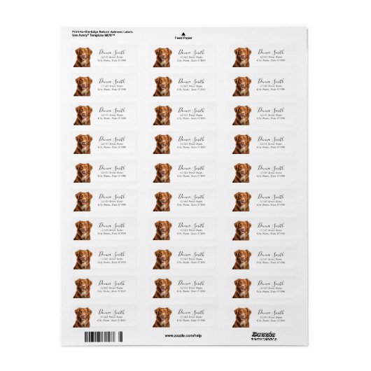 Nova Scotia Duck Tolling Retriever-labels Etiket (Full Sheet)