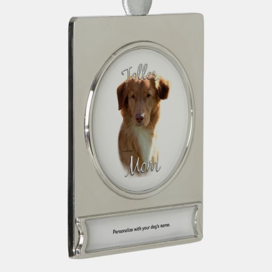 Nova Scotia Duck Tolling Retriever mam 2 Verzilverd Banner Ornament (Rechts)