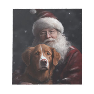 Nova Scotia Duck Tolling Retriever met Kerstman Fe Notitieblok