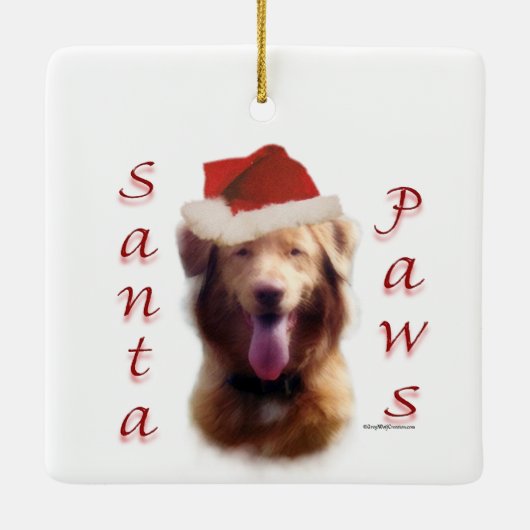 Nova Scotia Duck Tolling Retriever Santa Paws Keramisch Ornament (Achterkant)