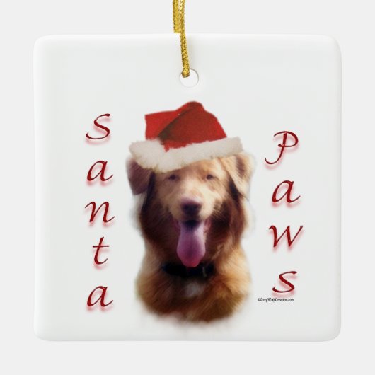 Nova Scotia Duck Tolling Retriever Santa Paws Keramisch Ornament (Voorkant)