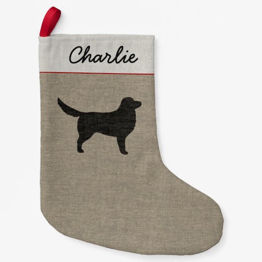 Nova Scotia Duck Tolling Silhouette Kleine Kerstsok (Voorkant)