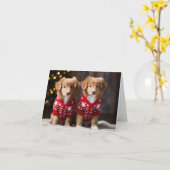 Nova Scotia Ducktolling Retrievers Kerst Kaart (Gele Bloem)