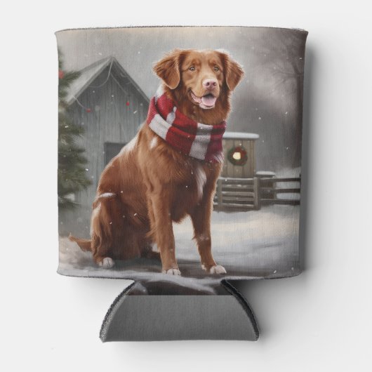 Nova Scotia Eend Toller Hond in Sneeuw Kerstmis Blikjeskoeler (Voorkant)