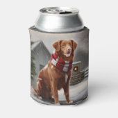 Nova Scotia Eend Toller Hond in Sneeuw Kerstmis Blikjeskoeler (Blikje Achterkant)