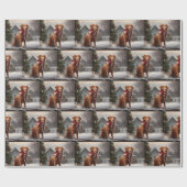 Nova Scotia Eend Toller Hond in Sneeuw Kerstmis Cadeaupapier (Vlak)