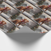 Nova Scotia Eend Toller Hond in Sneeuw Kerstmis Cadeaupapier (Hoek)