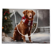 Nova Scotia Eend Toller Hond in Sneeuw Kerstmis Groot Cadeauzakje (Achterkant)